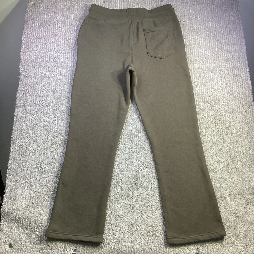 True Religion Brown Horseshoe Embroidered Straight Leg Sweatpants Size M NWT